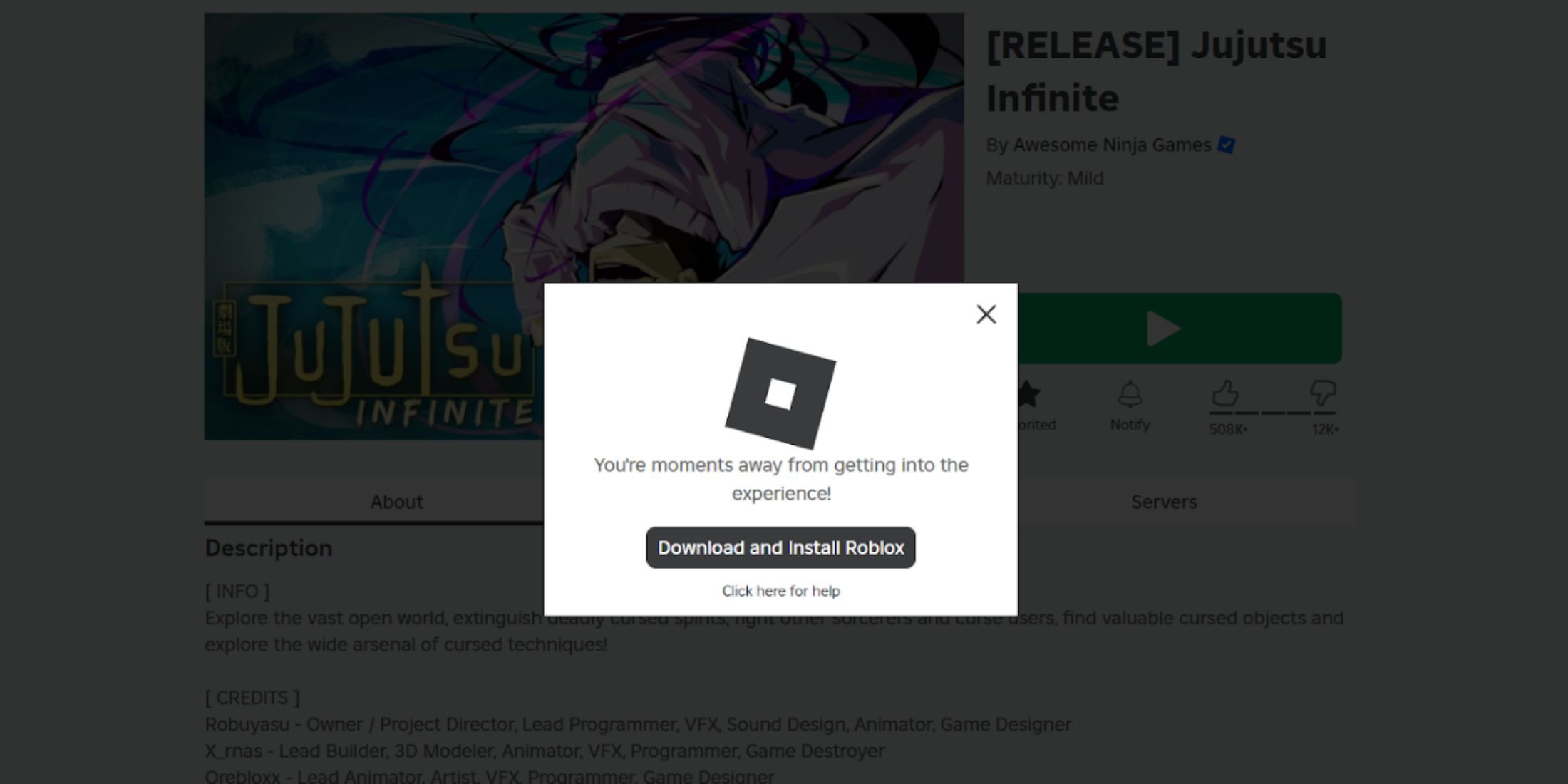 Jujutsu Infinite Private Server Links