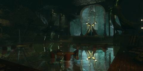 Key Art Of A Room Of Rapture Filled With A Pool Of Water In Bioshock
