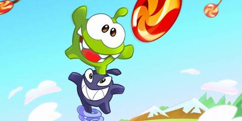 Key Art Of Om Nom Balancing To Get Within Reach Of A Candy In Cut The Rope 2