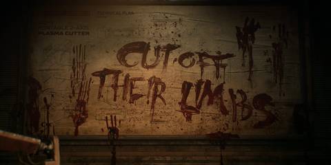 Key Art Showing A Message Written In Blood In Dead Space