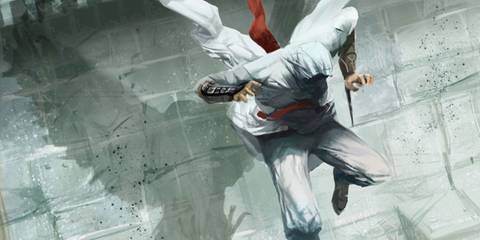 Key Art Showing Altair Falling From A Height While Wielding The Hidden Blade In Assassin's Creed