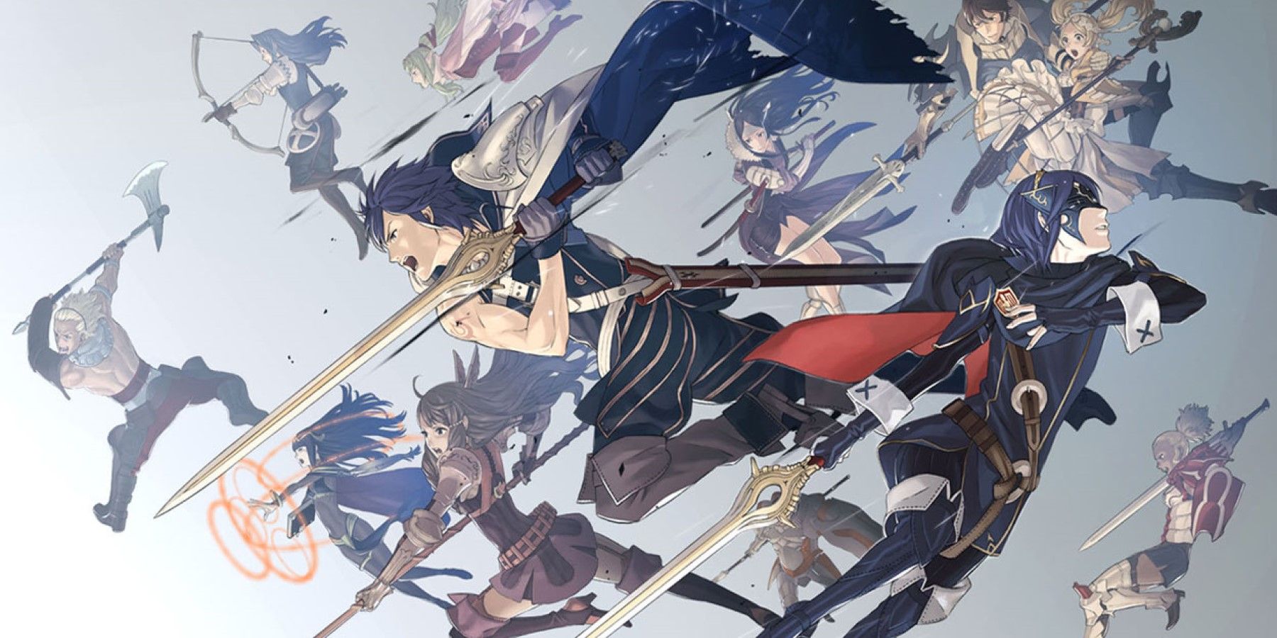 Key Art Showing The Cast Of Fire Emblem Awakening In Action Poses