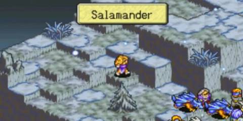 Tactics Ogre Knights of Lodis fighting in a snowy environment