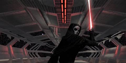 darth nihulus with a red lightsaber