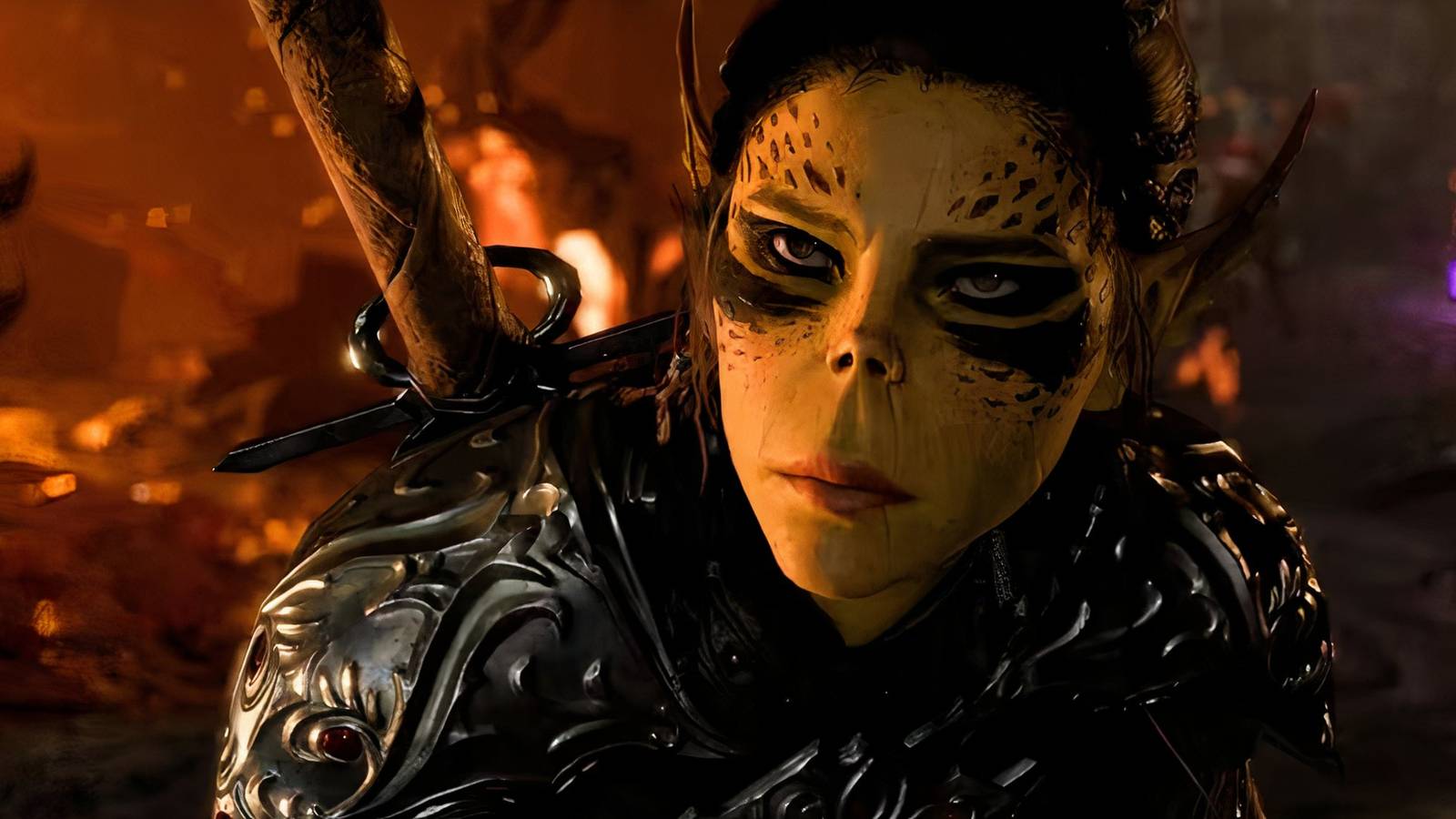 Baldur's Gate 3 close-up of Lae'Zel