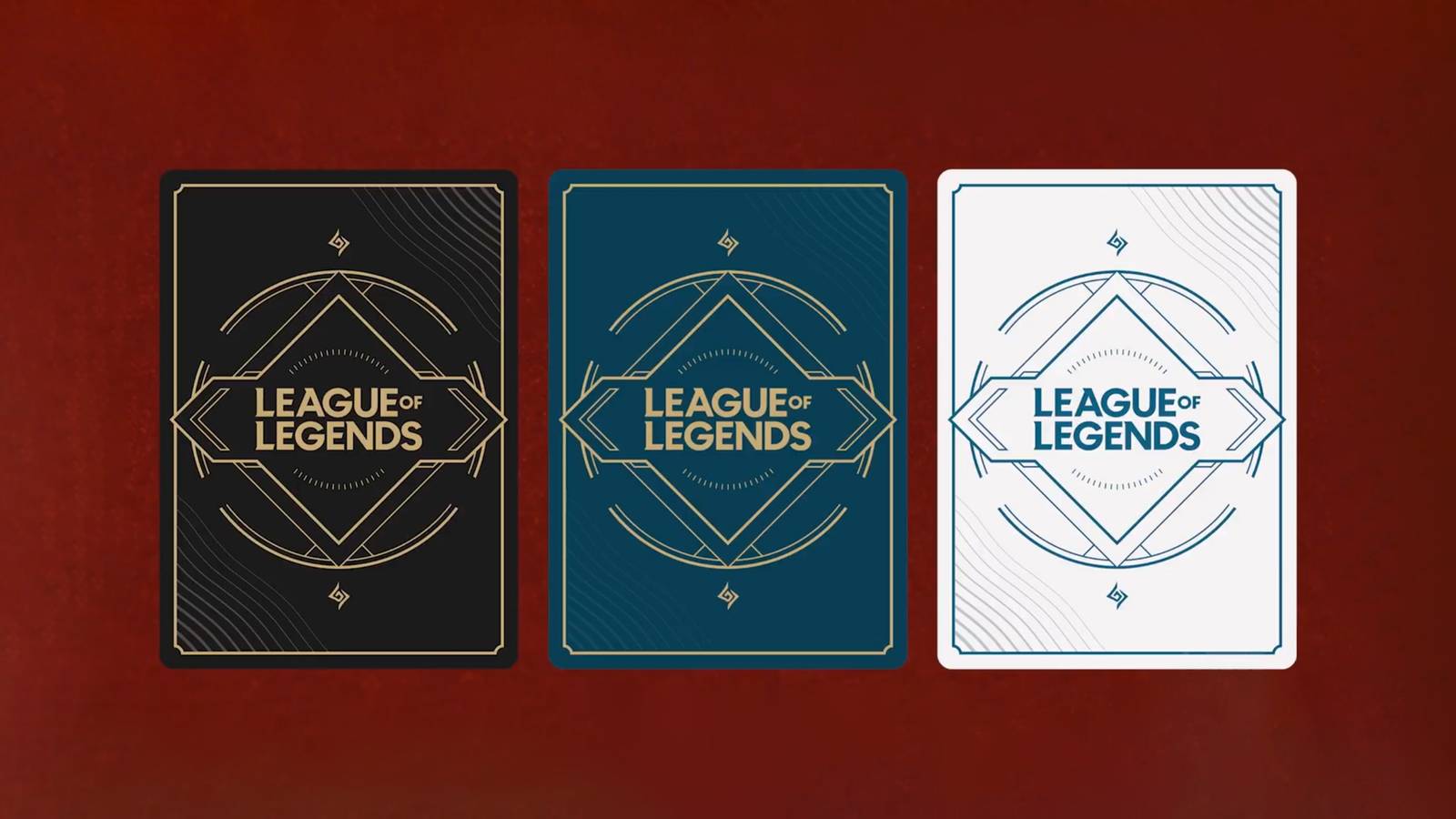 League of Legends Project K card backs black blue white
