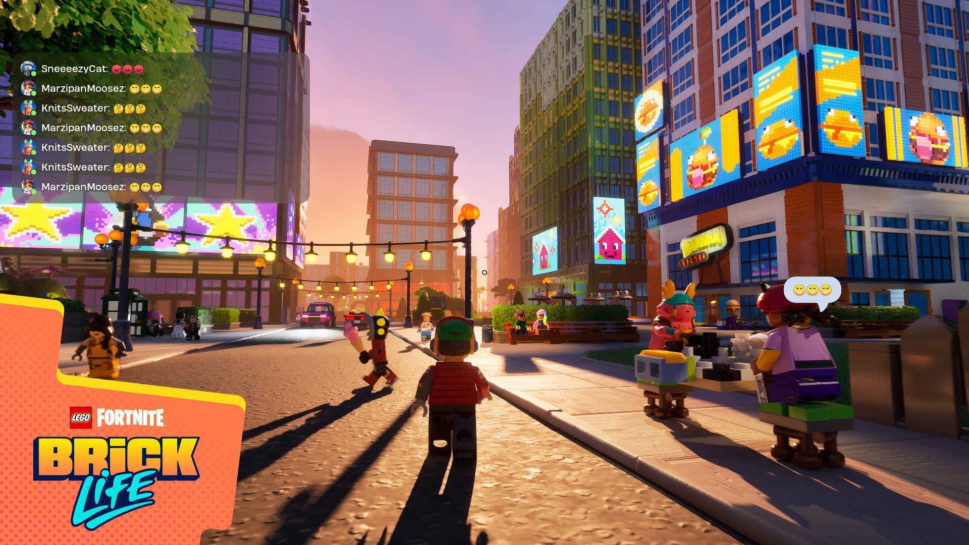 LEGO Fortnite's Brick Life has cities that look beautiful in Unreal Engine 5's lighting system