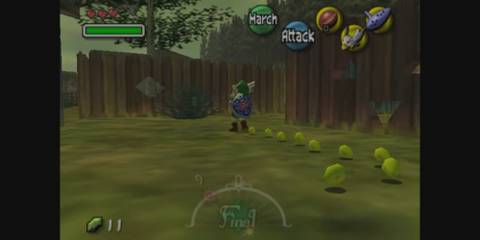 Link enchanting the chicklings with his mask.