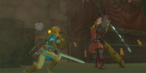 Link faces a member of the Yiga Clan.