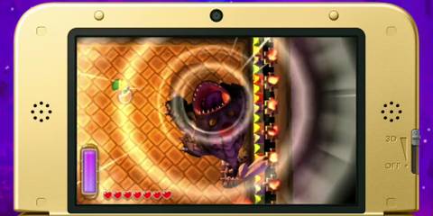 Link facing a King Dodongo Boss.