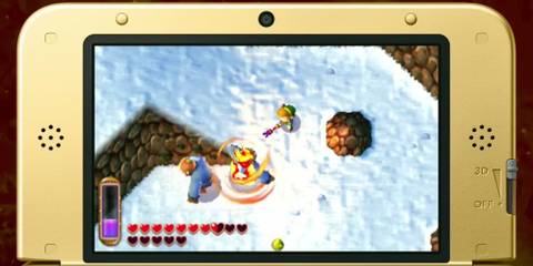 Link hurting some enemies with the Fire Rod.