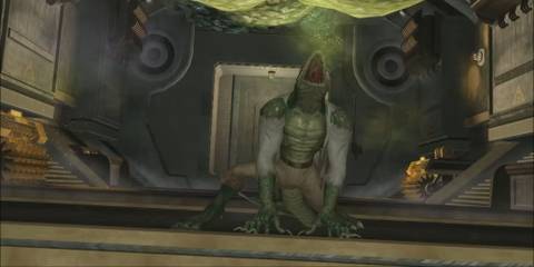 Lizard roaring at Peter-1