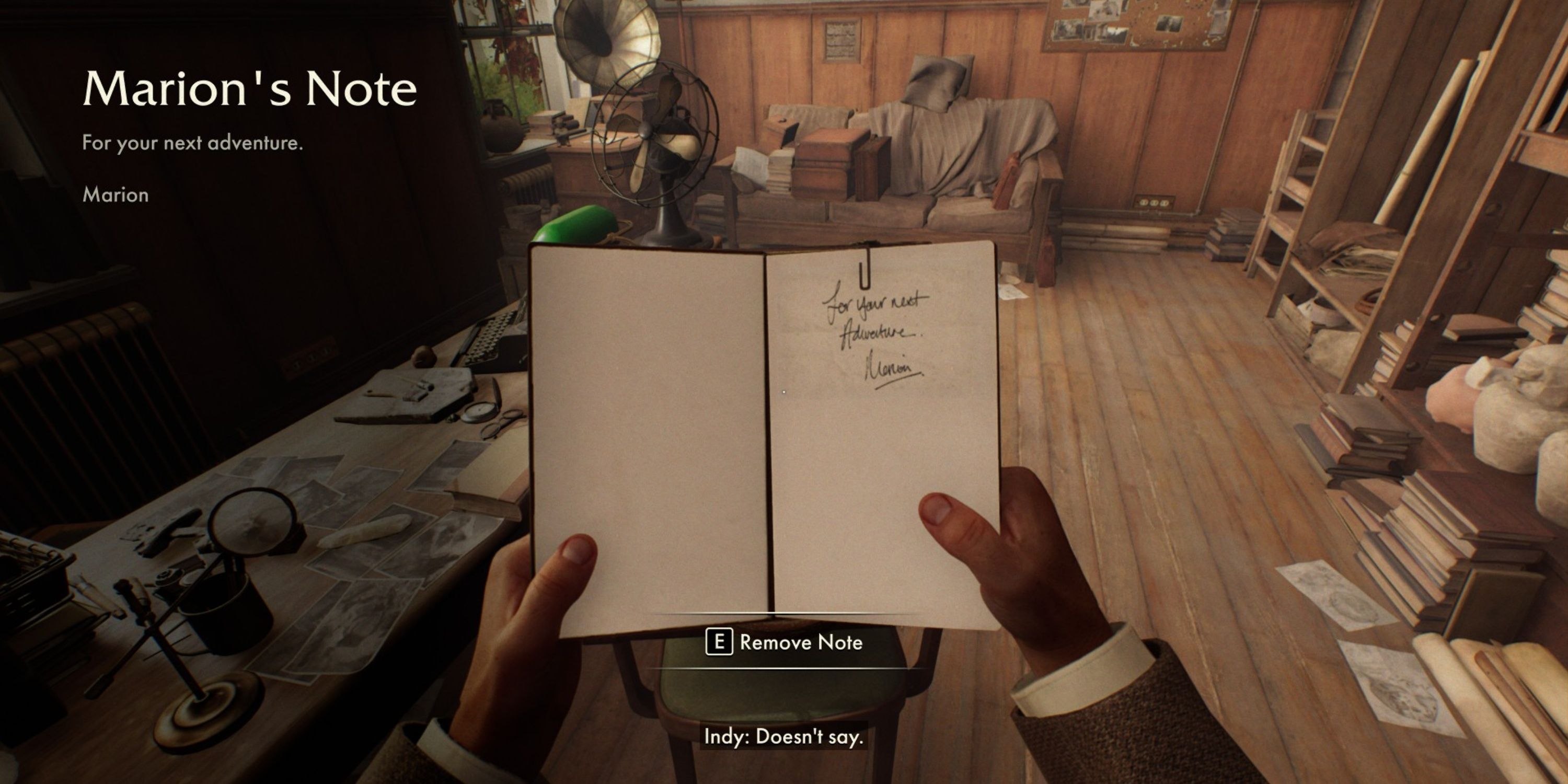 marion's note to indy