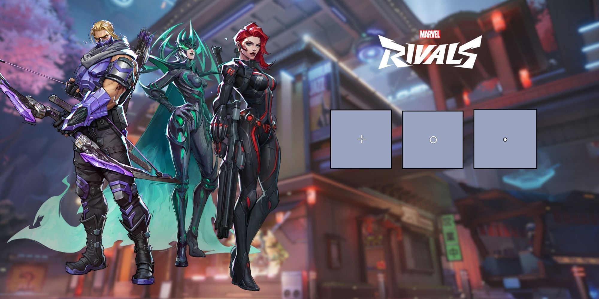 Image showing Marvel Rivals heroes and crosshairs