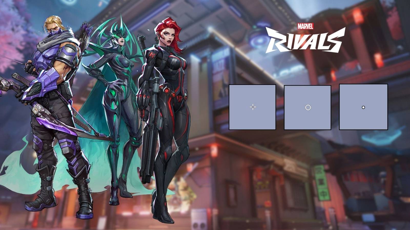 Image showing Marvel Rivals heroes and crosshairs