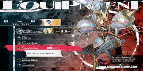 The Crimson Split Shoes Equipped By Junah 