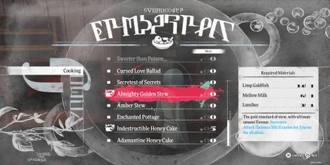 The Recipe For Almighty Golden Stew In The Cooking Menu 