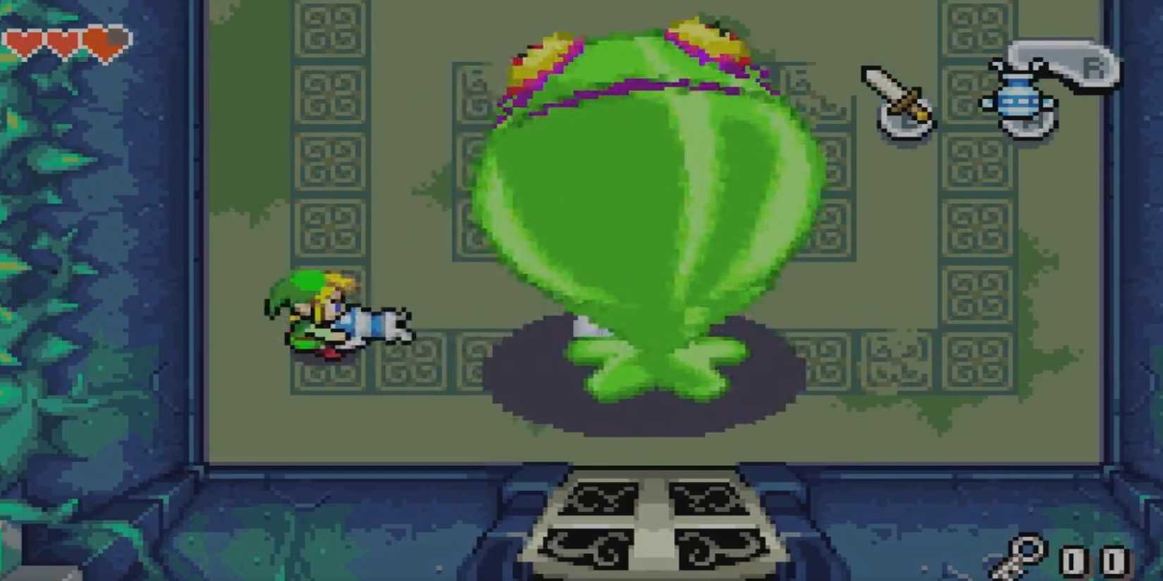 link fighting a boss