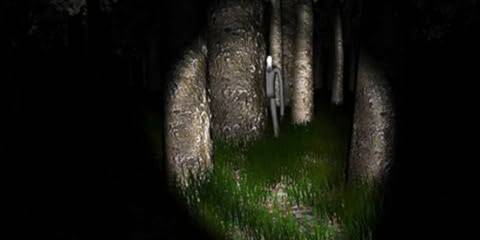 Slenderman stalks in the trees
