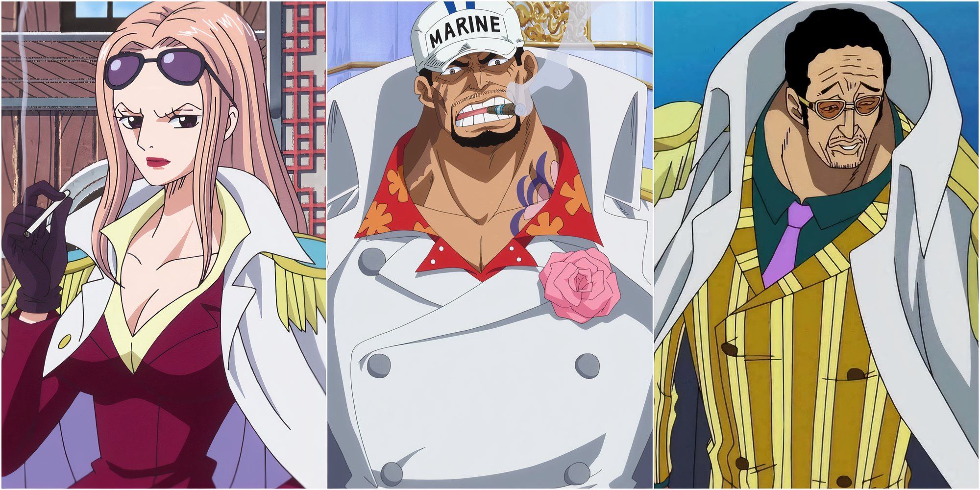 Hina, Akainu, and Kizaru 