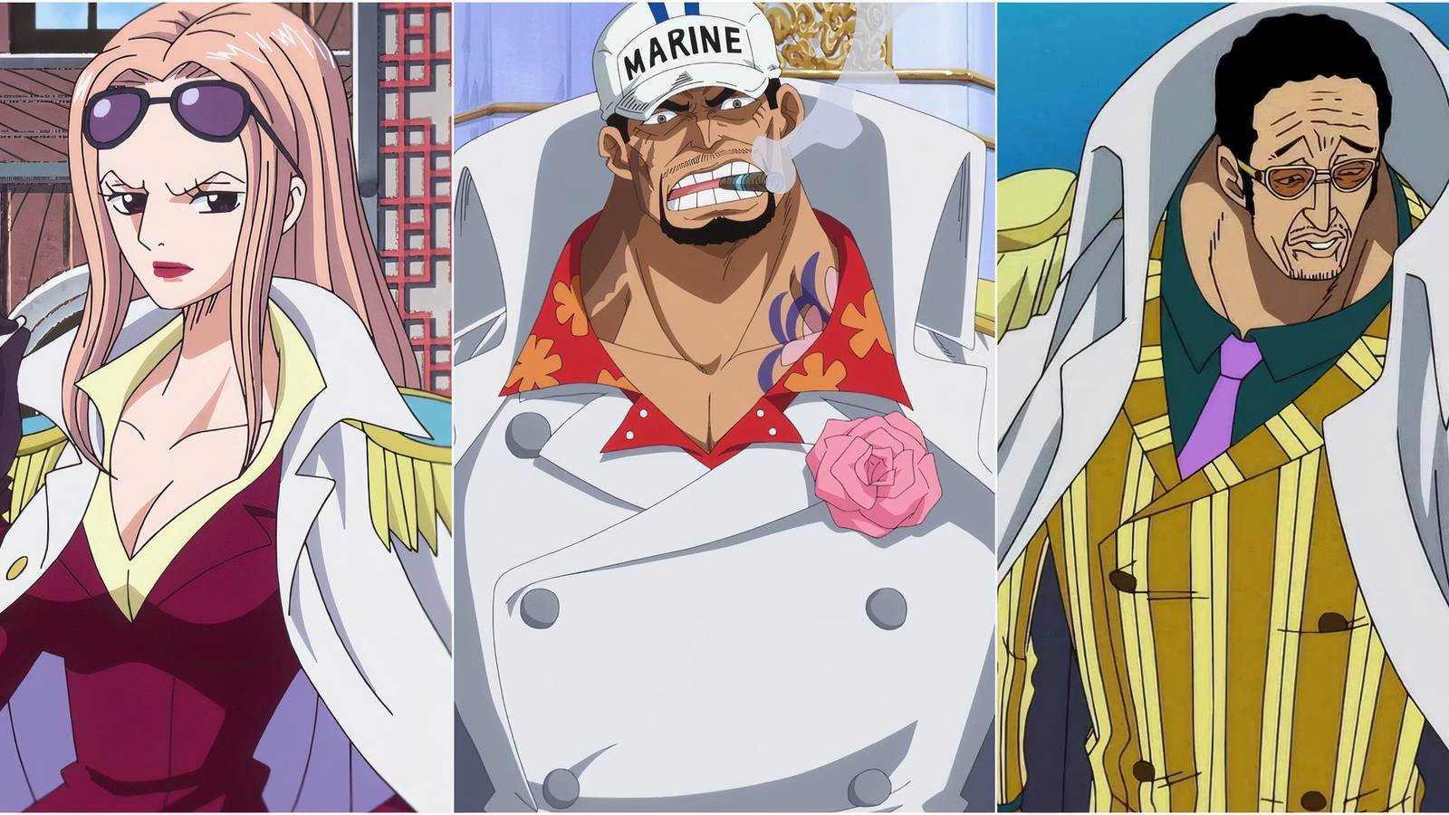 Hina, Akainu, and Kizaru 