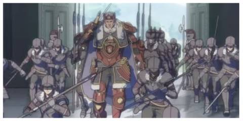 Rudolf preparing to march with his men