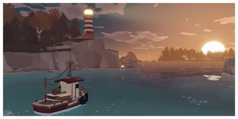 Dredge - Steam Screenshot (Sailing Toward A Lighthouse)