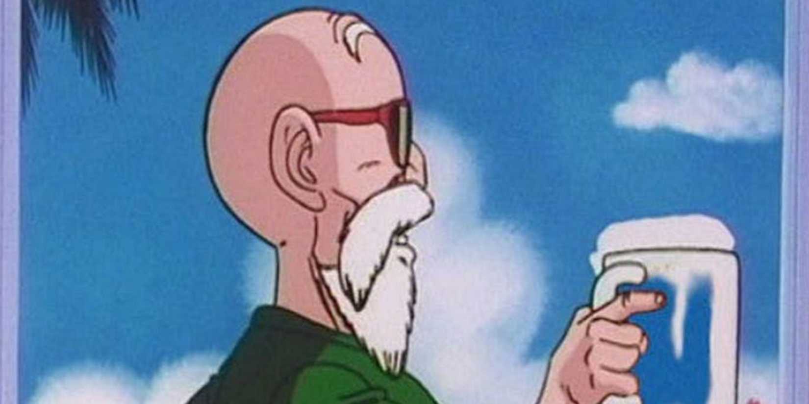 Master Roshi's censored beer in Dragon Ball Z