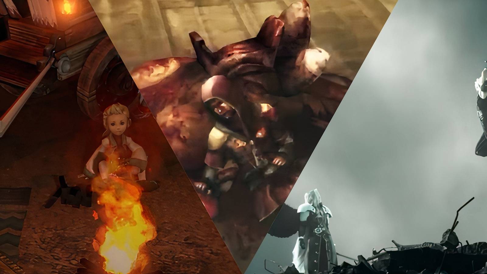 collage of three final fantasy games