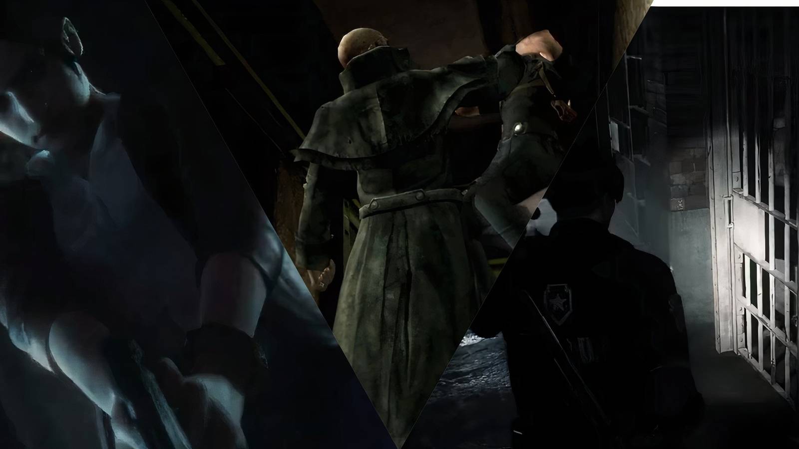 collage of 3 resident evil games