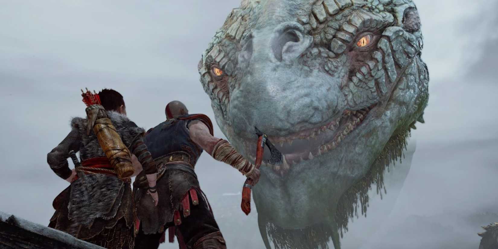 God Of War 2018, Kratos Atreus And Jormungandr