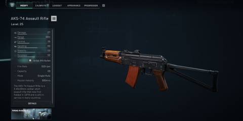 AKS-74 Stat Screen