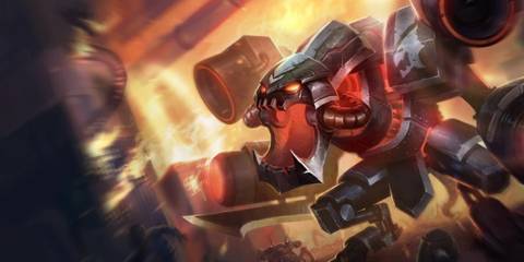 Battlecast Cho'Gath produces a sonic scream in his League of Legends splash art