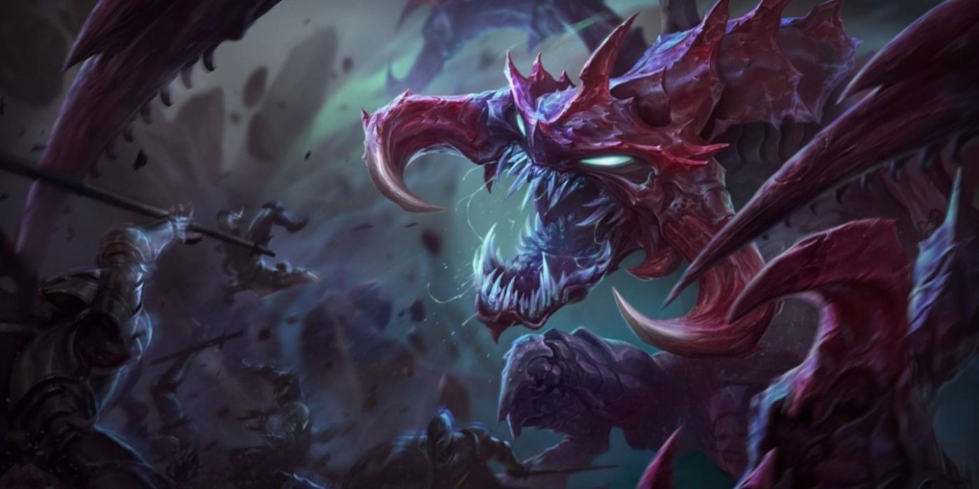 Cho'Gath goes on a hunger induced rampaged in his League of Legends splash art