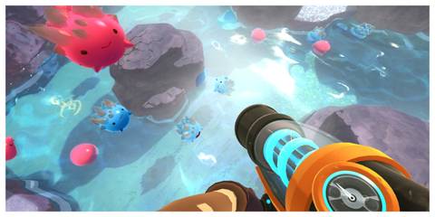 Slime Rancher - Steam Screenshot (Jumping Over Water)
