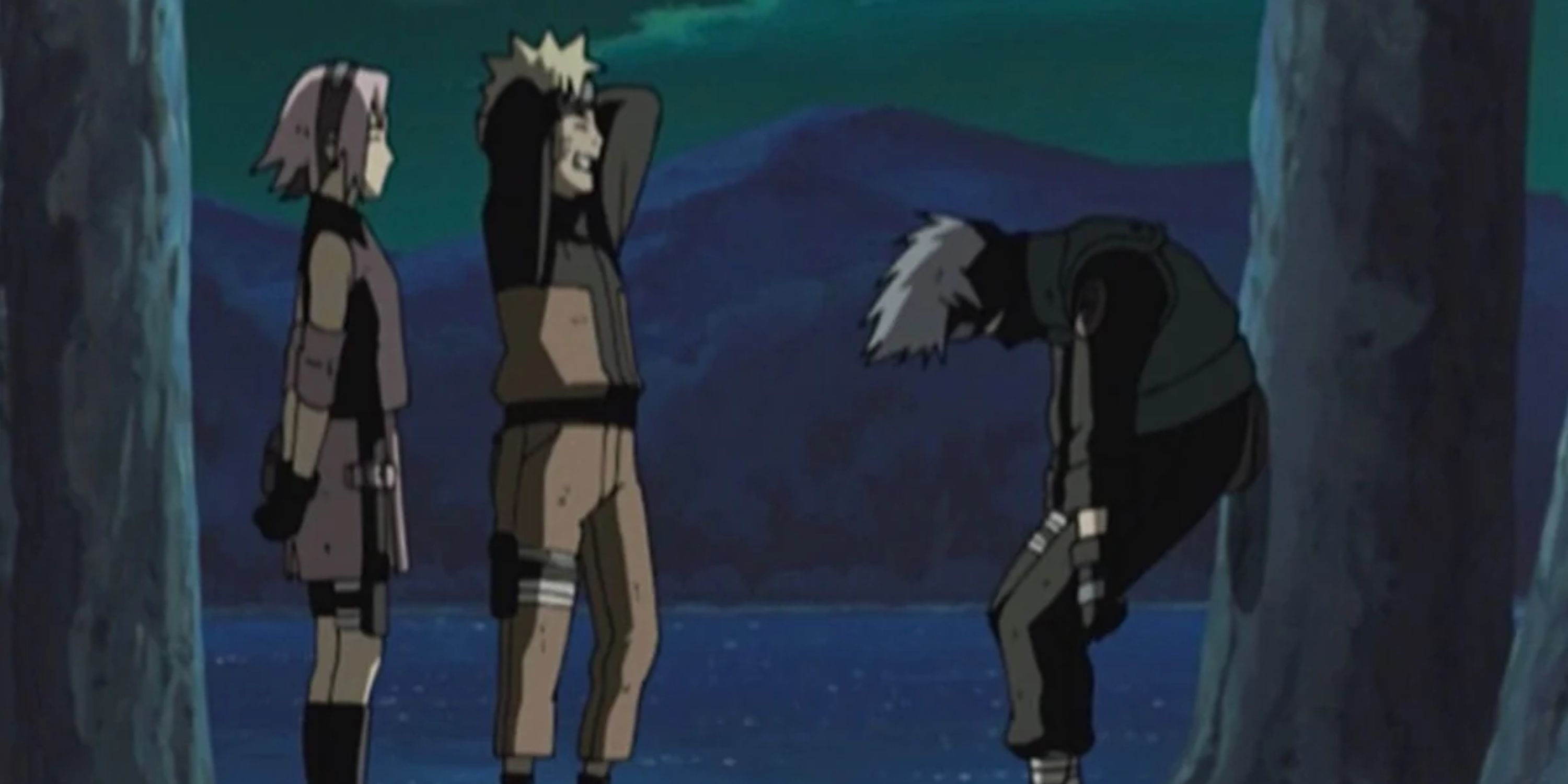 Kakashi contro Naruto e Sakura in Shippuden