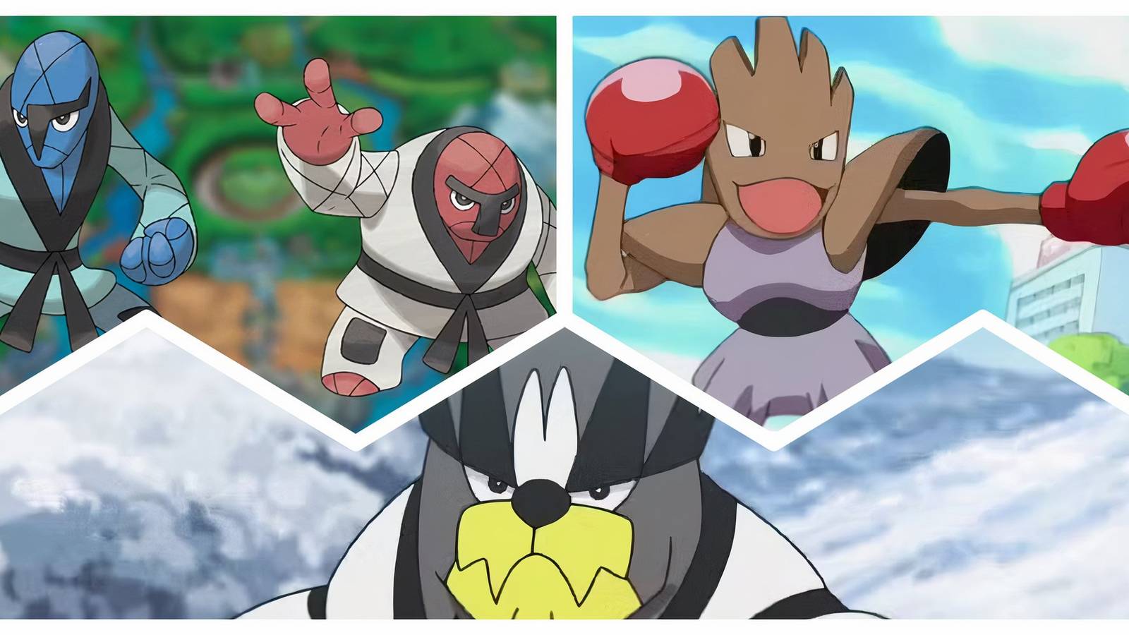 Hitmonchan, Urshifu, Throh and Sawk
