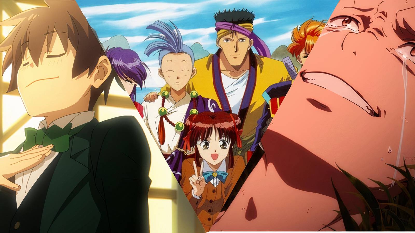 Subaru from Re:Zero, Kazuma from Konosuba, Miaka from Fushigi Yuugi