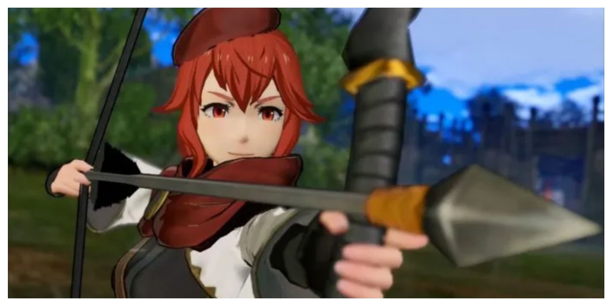 Anna holding her bow in Fire Emblem Warriors