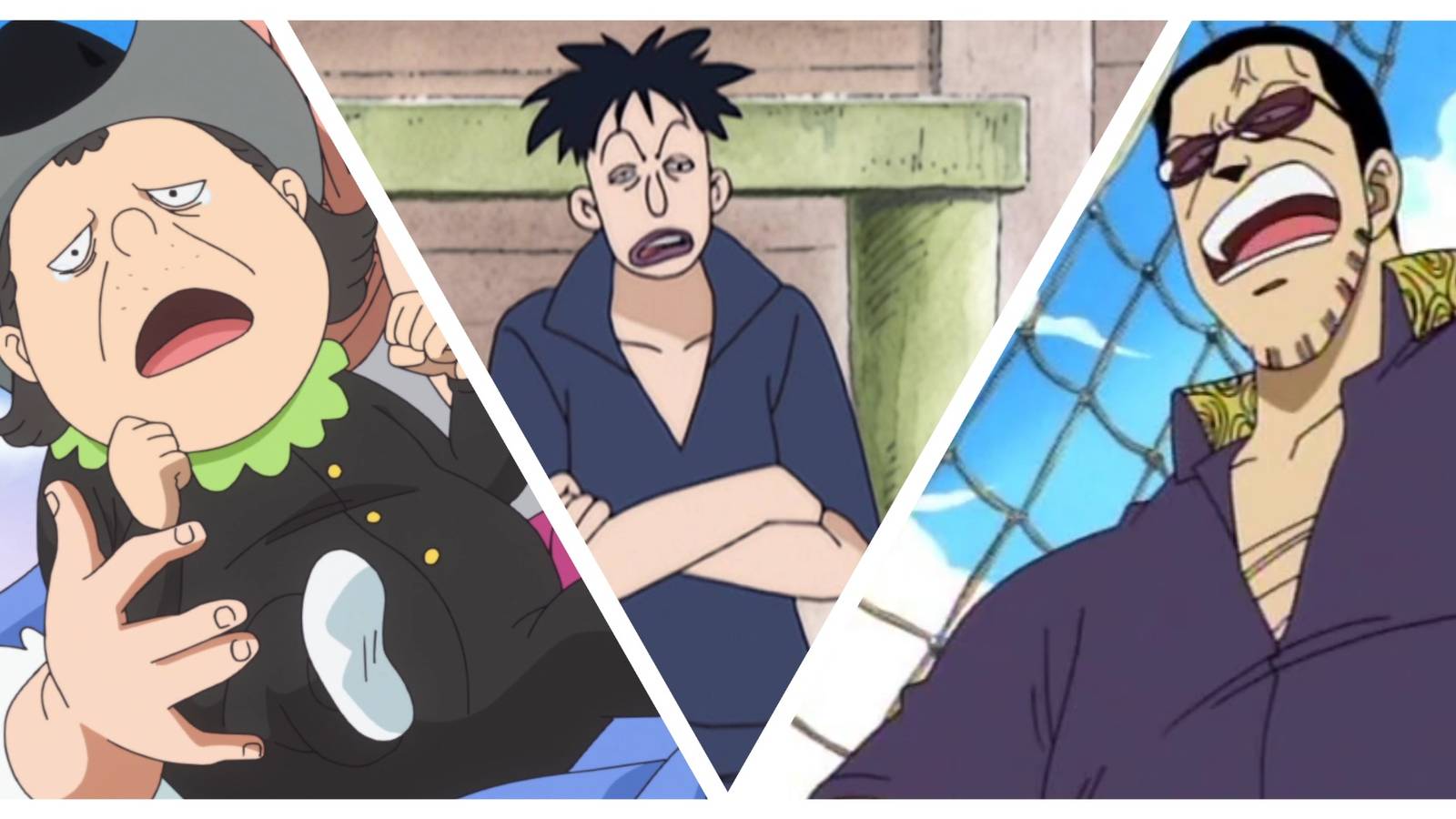Capone Pez, Marco, and Rayleigh all look unrecognizable in older, unfinalized, anime designs 