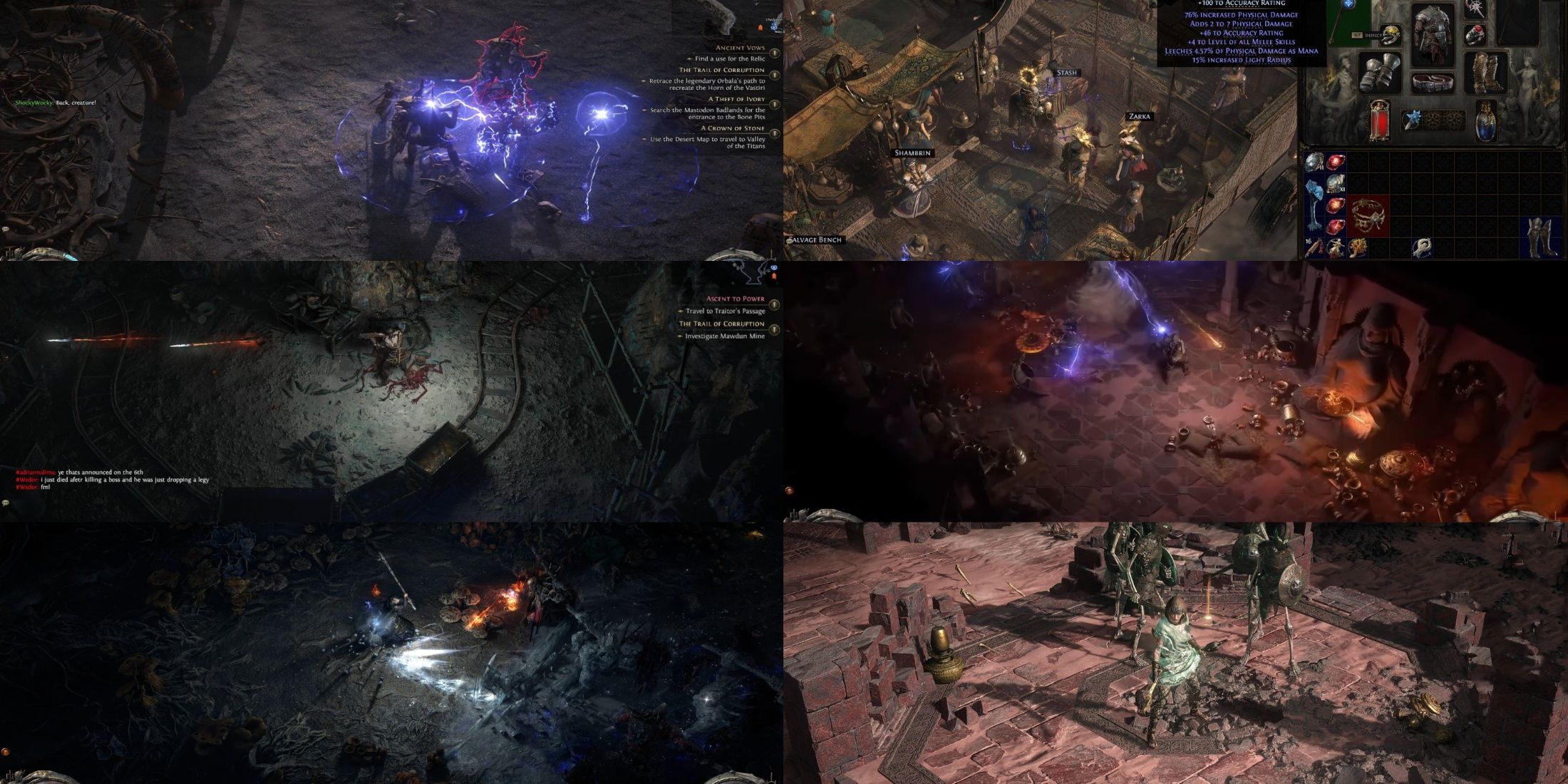 Path of Exile 2 mixed gameplay collage of classes