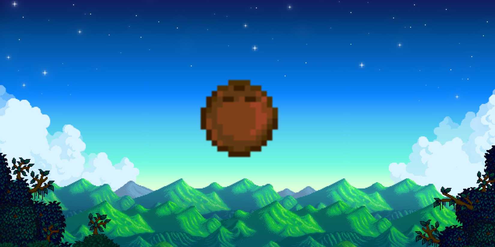 Coconut on Stardew Valley Backdrop