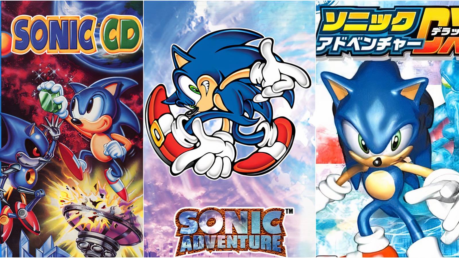Sonic CD, Sonic Adventure, Sonic Adventire DX Covers