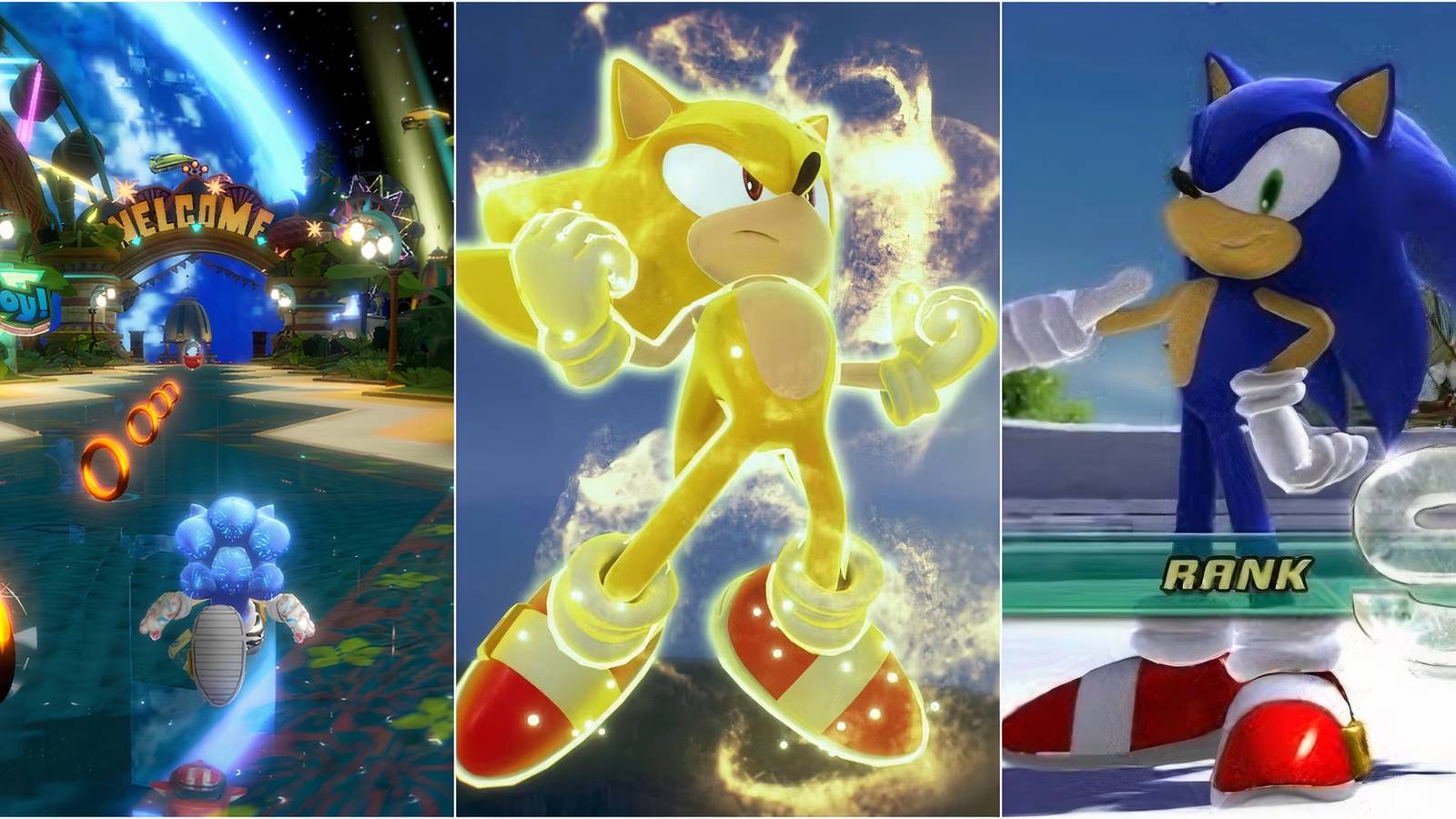 Sonic running, Super Sonic, Sonic S Rank
