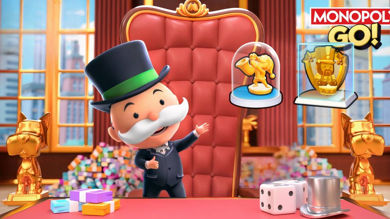 Monopoly GO Golden Saxy Santa Token & Nutcracker Gold Shield