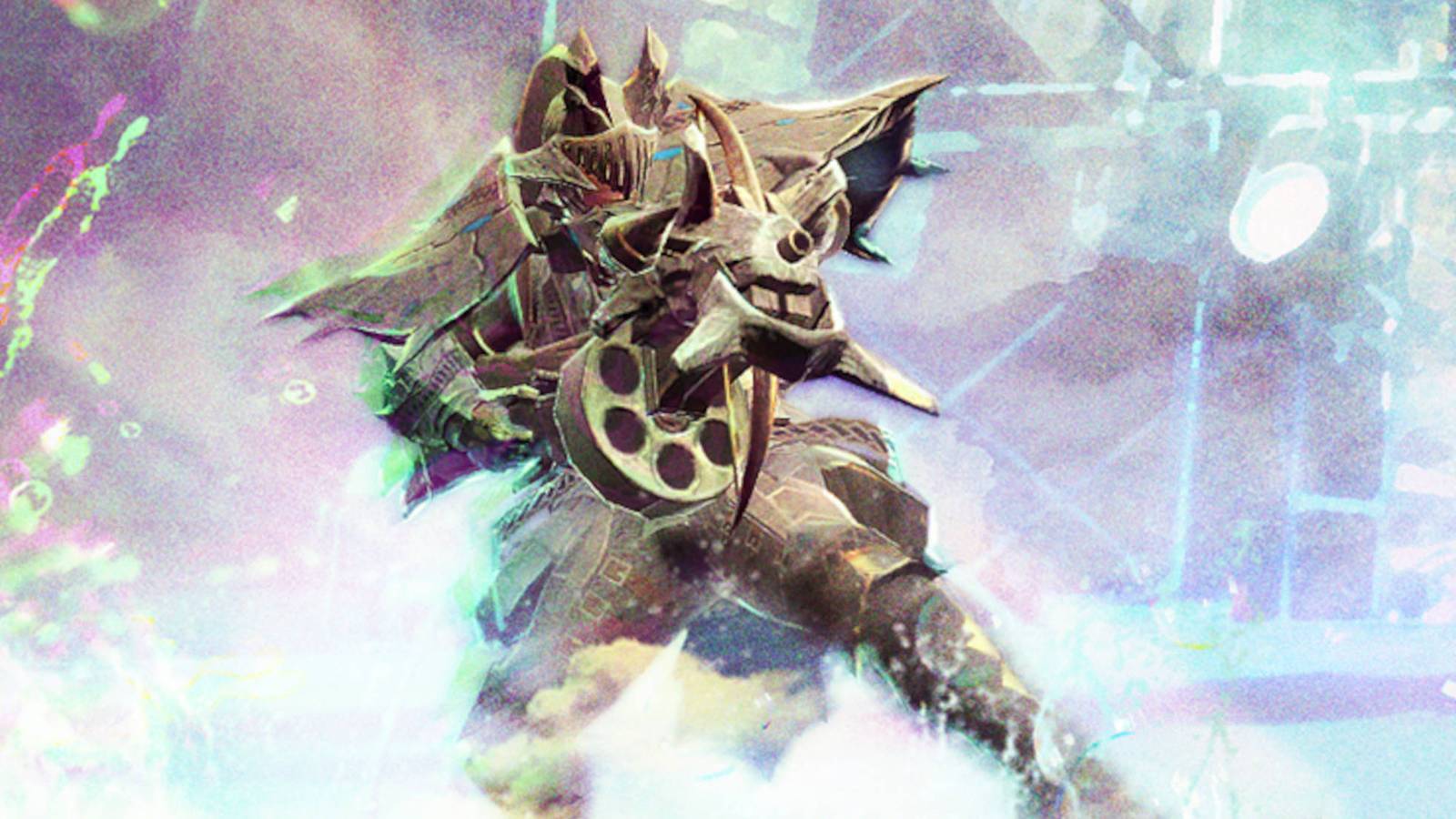 Monster Hunter Now Light Bowgun build: A Hunter wielding their Light Bowgun, aiming at something offscreen.