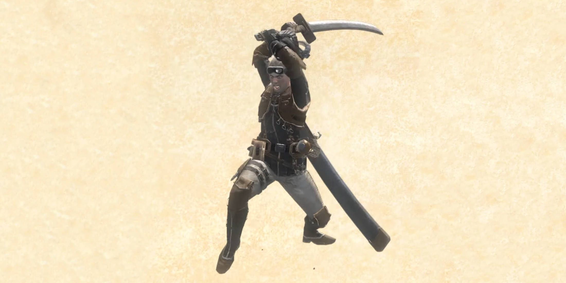 Monster Hunter Now Long Sword build: a hunter striking with a katana.