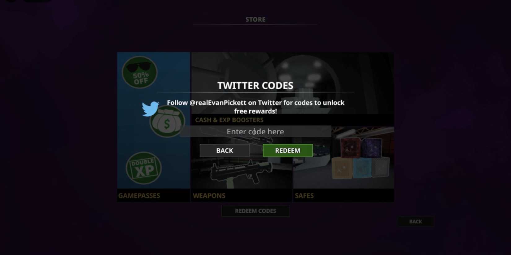 Notoriety the codes tab