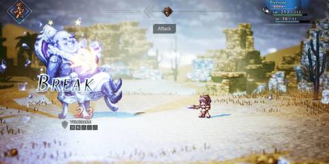 Primrose causing break to Helgenish in Octopath Traveler