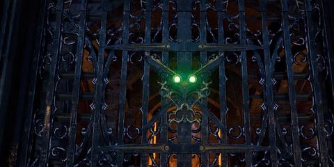 gate with court of owls symbol